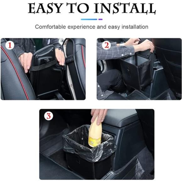 Foldable Car Trash Can, Hanging Waterproof Leakproof Trash Can Storage Bag - Picture 2 of 12